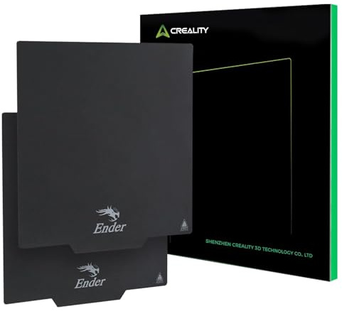 Creality Ender 3 Druckplatte, 2 Stück, 235 × 235 mm, weichmagnetisch, 3D-Drucker-Druckbett mit PC-Beschichtung, 3D-Druckermatte für Ender 3/Ender 3 V2/Ender 3 V3 SE/Ender 3 Pro/Ender 5 Pro