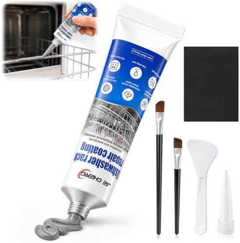 Luxoraiova Spülmaschinenkorb Rost Reparatur, 50ML Grau Flüssiggummi für Geschirrspülerkörbe, Wasserdicht, Rostfrei, Hochtemperaturbeständig, für Metalldrahtzinken, verhindert Rostflecken auf Geschirr