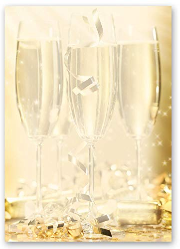 20 Blatt Briefpapier Besondere Anlässe, Essen & Trinken CHAMPAGNERGLÄSER - DIN A4 Format - Paper-Media