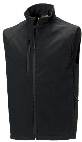 Russell Mens 3 Layer Soft Shell Gilet Jacket (L) (Black)