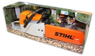 Motosega giocattolo compresa di ricambi funzionante, originale Stihl