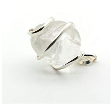 ROCKING GIFTS Colgante Cuarzo Transparente en Espiral, Piedra Natural Cristalino para Meditación, Energía Positiva, Protección, Sanación, Equilibrio y Armonía, Amuleto para Limpieza Energética