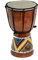 Kascha - 20cm Kinder Djembe Trommel Afrika Bongo Buschtrommel - Buntes Muster Braun - Dot-Paint handbemalt - Mahagoni Holz