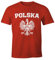 MoonWorks Herren T-Shirt Fußball WM Polska Polen Poland Flagge Weißer Adler rot-weiß-farbig L