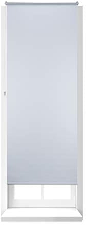 Relaxdays Estor Opaco Enrollable sin Taladrar, Tela-Aluminio, Ancho Tejido 76 cm, 80 x 210 cm, Blanco, 80 X 210