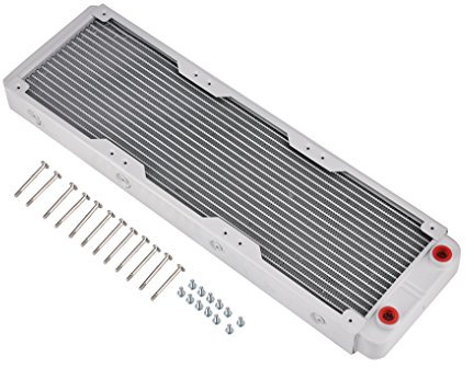 Topiky Aluminium Wasserkühler,G1/4 Gewinde Kühlkörper,18 Reihiges Rohr Schnelles Wärmeableitungssystem Leises UPC Wasserkühlungssystem Computer Wasserkühlungs Flüssigkeitswärmeaustauscherset(360mm)