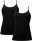 DANISH ENDURANCE Unterhemd Damen aus Viskose, 2 Pack Seamless (Schwarz, Medium/Large)