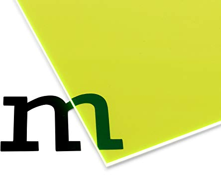 Modulor Acrylglas GS farbig, vielfältig nutzbare und fluoreszierende Acrylglasplatte für Lichtobjekte und Beleuchtungszwecke, 3 mm dicke Acrylplatte in 12 x 24,5 cm, grün transparent