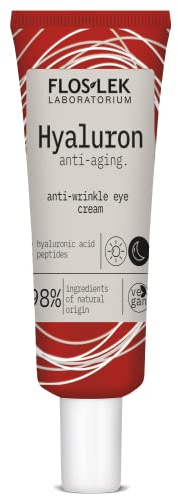 Floslek | HYALURON Anti-Falten Augencreme | Anti-Aging Augenpflege | Befeuchtung und Straffung der Haut | Reduzierung dunkler Augenringe | 30 ml