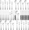 Homikit Juego de cubiertos para 6 personas, juego de 36 cubiertos de acero inoxidable con cuchillo para carne, cubiertos de mesa martillados, aptos para lavavajillas