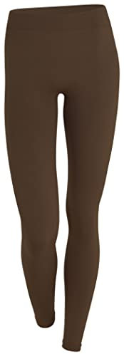 Yenita Thermoleggings Gefütterte Damen Legging mit Innenfleece im 2er Pack, Winter Seamless Thermo Legging in Braun, GR: M/L