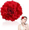 Itian Clips de Pelo de Flor, Pinzas Hawaianas de Flores, Hebillas de Pelo de Flor para Niña, Flor Broche Rojo, Tocado Pinza Pelo, para Novia, Mujer, Fiestas Boda