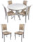 Rodnik Essgruppe Versailles, Säulentisch, Esstisch rund ausziehbar 105-140 cm, Stühle, Esszimmer Set Barock (Cremeweiss, Tisch mit 6 Stühlen)