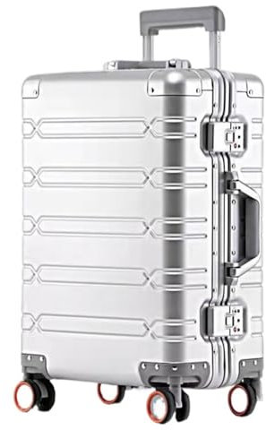 RUVOO Koffer Trolley Reisekoffer Aluminium-Magnesium-Metall-Hartschalenkoffer, Rollwagen, Reisegepäck, Großes Fassungsvermögen Koffer Gepäck Rollkoffer (Color : C, Size : 20inch)