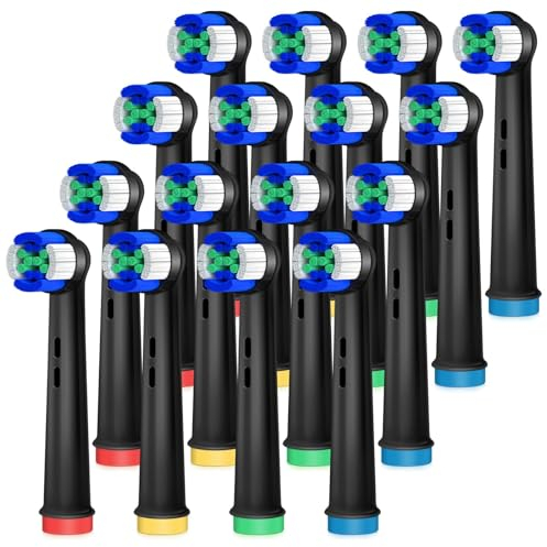 AnjoCare Ersatz-Zahnbürstenköpfe für Oral B, 16 Pack Elektrische Zahnbürstenköpfe, Precision Clean bürstenköpfe kompatibel mit Oral B Professional Care/Vitality/Pro/Smart/Genius Serie...