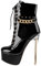 blingqueen Plateau Stiefeletten Damen Stiletto Ankle Boots Schnürstiefeletten Lackleder Schwarz 37 EU