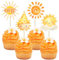 Ephlyn 36Pcs Sunshine One Cupcake Toppers Baby Shower Sun Cupcake Toppers First Birthday Cake Decorations for Sun Theme Baby Shower Birthday Wedding Party Decorations