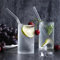 Pack of 4 Glass Straws- Clear Reusable Glass Straw- Durable Glass Straws Drinking for Smoothie Cocktail Milkshake Cold Drinks 2 Straight 2 Bent Drinking Straws and 1 Straw Cleaner