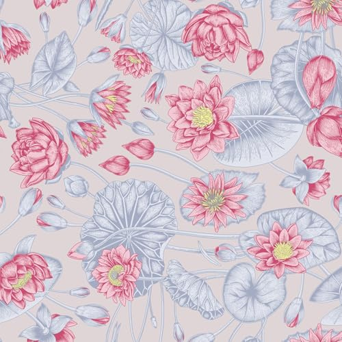 TULTOAP Selbstklebende Tapete Blumen Rosa 40x600cm Blumentapete Vintage Rosa Wandschutzfolie Wasserdicht Klebefolie für Möbel Schrank Küche Wand(40x600cm)