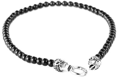 Tolldek Kette Männer 46cm, Kugelkette Herren Schwarz Edelstahl Ketten, Freundschaftskette Jungen Hip Hop für Herren