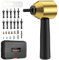XUNTOP Remachadora Electrica Remachadora de Tuercas con 5 Mandriles M3 M4 M5 M6 M8 Adaptador de Remaches Electrico con 40PCS Accesorios de Tuerca para Reparaciones de Bricolaje Mecánica Automoción-Oro