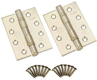 Infinity Decor 100 mm Elektro-Messing CE13 Brandschutz-Kugellager-Scharniere Paar – Edelstahl-Türscharniere für Innen- und Außentüren