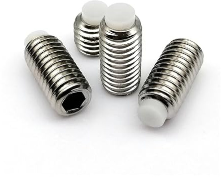 KSeSii 5-10PCS M3 M4 M5 M6 M8 M10 304 Edelstahl Sechskant Innensechskant Kunststoff Nylon Hund konvexen Endpunkt Spitze Madenschraube A2(10pcs M3x7mm)
