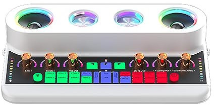 ACAGALA Soundkarte und Audio-Podcast-Ausrüstung, tragbare Karaoke-Maschine, multifunktionale wiederaufladbare BT-Soundkarte, elektrische Sound-Broadcast-Ausrüstung
