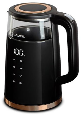 Berlinger Haus Wasserkocher mit Temperaturregelung digital 1,7 l Black Rose Collection BH-9477
