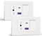BSEED Prese Elettriche da Muro, Presa Bipasso e Interruttore 1 Gang 2 Vie con 20W Carica Rapida, Presa Bivalente 10A/16A con USB A e USB C 118mm, Presa USB da Muro per Ufficio e Casa, Bianco-2 Pezzi