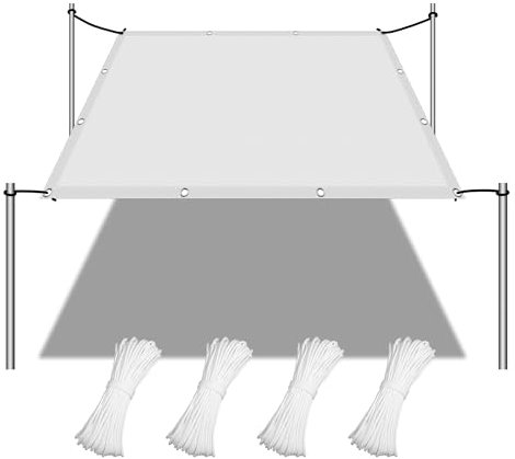 Schattennetz Sonnensegel 230 x 500 cm 99% Schattentuch mit Ösen Wasserdicht Sunprotect Professional Sonnensegel inkl Befestigungsseile für Garten Balkon, Weiß