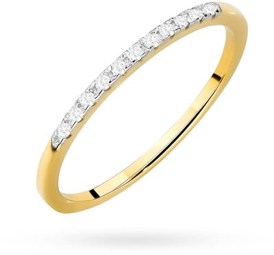 MARKO Goldring Damen 333 Echtgold mit Zirkonia – Verlobungsring Schmuckring Frauen – Gänseblümchen Ring – Wedding Ring – Damenring Gold – Echtgold Schmuck (Zirkonia, 51 (16.2))