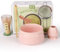 LustLocke 5 Pièces Matcha Kit, Service à thé Japonais, Ensemble de fouet à Matcha, Bol à Matcha en Bambou (Chasen), Cuillère (Chashaku), Support de Fouet à Matcha, Tamis Inox (Rose)