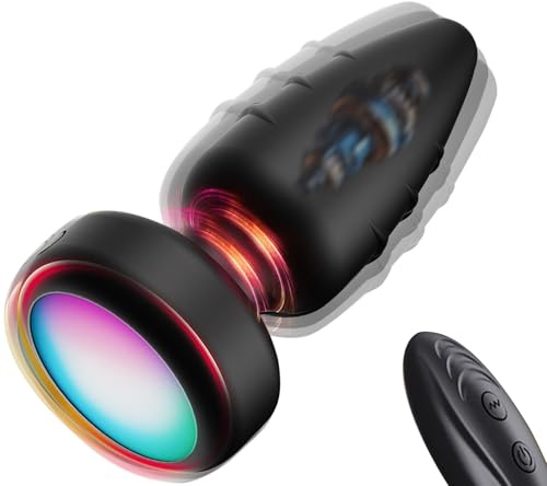TDLPlus Vibrations Buttplug für Erwachsene Fernbedienung gesteuerter Analvibrator mit 10 Vibrationsmodi und 360° Rotation mit Lichteffekten Sexspielzeug für Männer und Paare zur Prostata Massage
