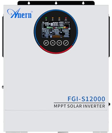 Anern FGI 12000 W Solar-Hybrid-Wechselrichter mit Netzeinspeisung - Evolution der ECO-Serie - 48 V bis 230 V, reine Sinuswelle, doppelter MPPT 160 A, 2 PV-Eingänge, doppelter AC-Ausgang, optionales