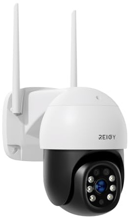 REIGY 8MP WIFI Security Camera Outdoor 360°, 2160P PT CCTV Camera Indoor, Home Surveillance IP Camera Auto Tracking, Motion Detection 2-Way Audio Remote Monitor Waterproof Colorful Night Vision White
