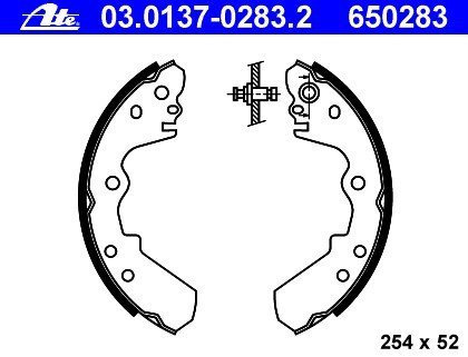 ATE 03013702832 Bremsbackensatz Trommelbremse