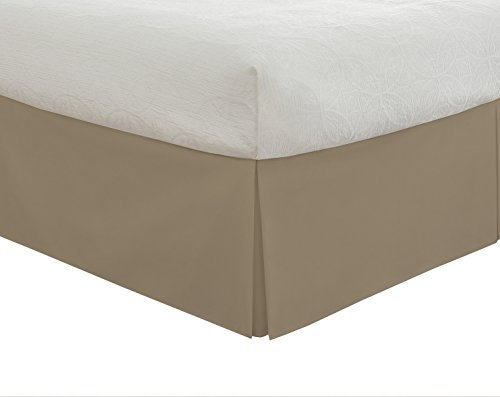 Lux Hotel Jupe de lit sur Mesure - Style plissé - Longueur : 35,6 cm - Moka