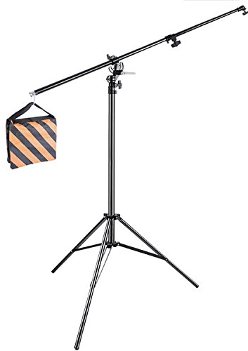 Neewer 390cm Supporto girevole orientabile in alluminio a due vie orientabile a due vie con sacchetto di sabbia per video e fotografia in studio