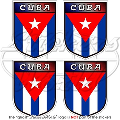 Kuba Cuban Shield República de Cuba 50 mm (5,1 cm) Vinyl bumper-helmet Sticker, Aufkleber X4