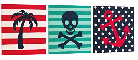 Premier Housewares Pirate Wall Plaque - Set of 3