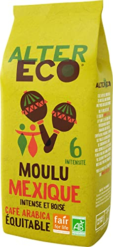 ALTER ECO - Café Moulu Mexique - Café Arabica Bio - Issu du Commerce Équitable - Intensité 6 - 260 g