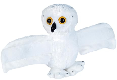 Wild Republic 19547 Republic 21434 Huggers Schnapparmband Kuscheltier, Plüschtier, Schneeeule, Weiß, 20 cm