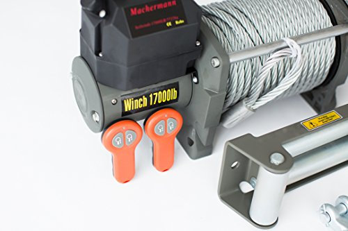 Machermann Neue Elektrische Seilwinde 24Volt,Winden,Seilwinden,17000 lb,7727 kg .Winde, 2 x Funkfernbedienung