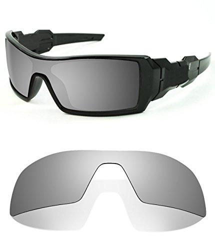Littlebird4 1.5mm Polarized Replacement Lenses for Oakley Oil Rig Sunglasses (Silver Mirror)