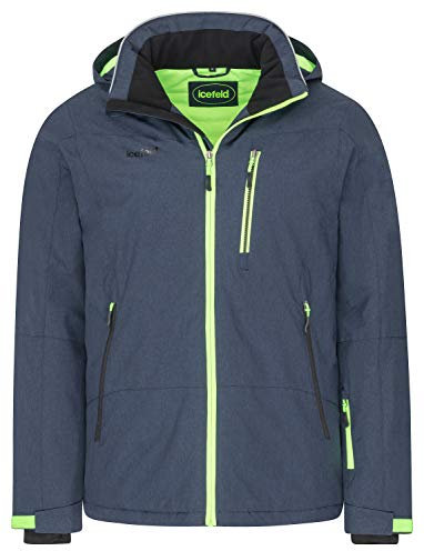 icefeld Herren Winterjacke/Skijacke/Snowboardjacke blau/grün-gecko in Größe L