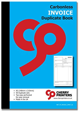 Cherry NCR Invoice Duplicate Book, A5, 50 Sets