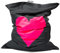 LIVEDECO - Pouf Géant XL Imprimé, Déhoussable, Intérieur, Salon, Chambre, Coeur Rose BiG52