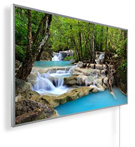 Könighaus 1000W Infrarotheizung mit Bild in HD Qualität - Energiesparend - TÜV SÜD + 5 Jahre Garantie - Doppelter Überhitzungsschutz - Infrarot Wandheizung - Motiv: 12. Wasserfall