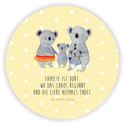 Mr. & Mrs. Panda Rund Magnet Koala Familie - Geschenk, Koalas, Familienleben, Motivmagnete, Kühlschrank Dekoration, Dekomagnet, Whiteboard Magnet,